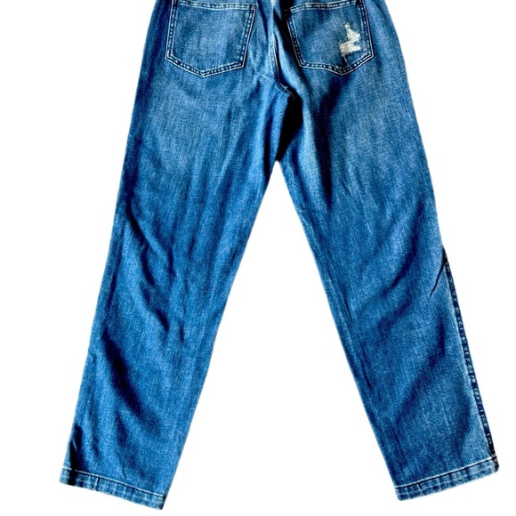 🆕AERIE EASY DENIM Drawstring + Elastic Waist Distressed Jeans Women’s XS 28x28 - Picture 3 of 5